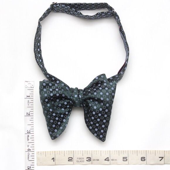 NWT Men's Self tied Bow Tie Forest Green Silk Butterfly Bowtie big bow tie S551 - Picture 10 of 15